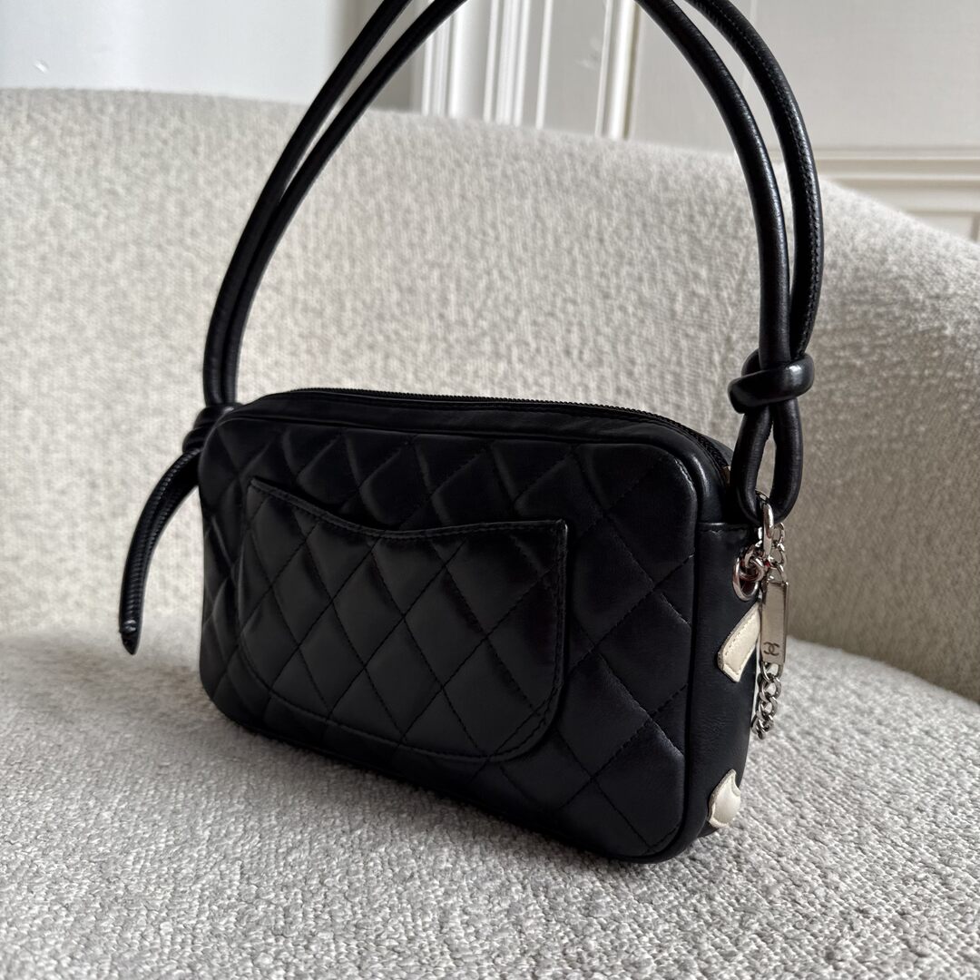 2004 Chanel Cambon Quilted Black Mini Shoulder Bag