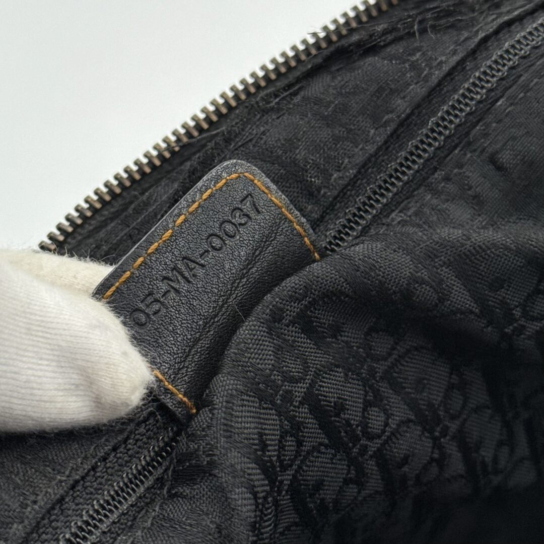 2007 Dior Gaucho Double Saddle Black Leather Shoulder Bag