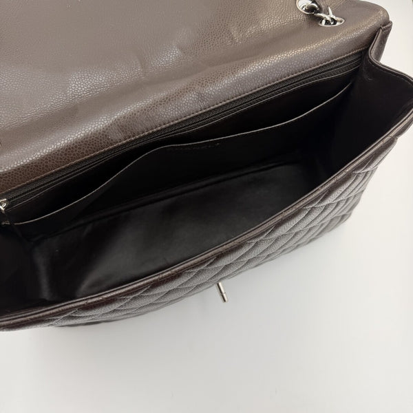2010 Chanel Classic Jumbo Brown Flap Brown Shoulder Bag