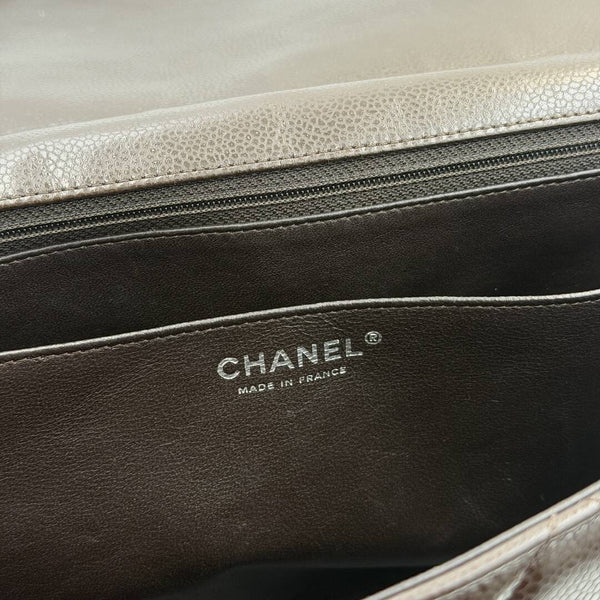 2010 Chanel Classic Jumbo Brown Flap Brown Shoulder Bag