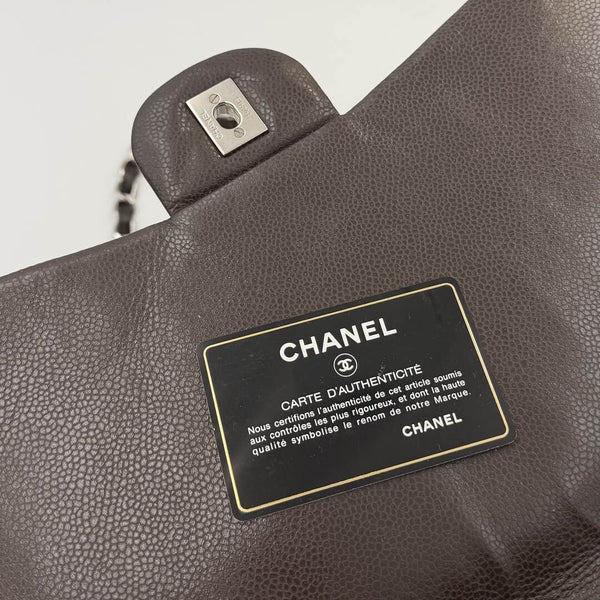 2010 Chanel Classic Jumbo Brown Flap Brown Shoulder Bag