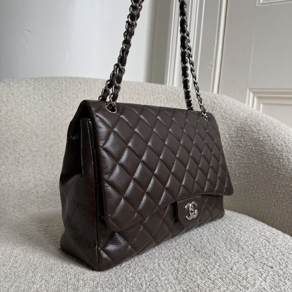 2010 Chanel Classic Jumbo Brown Flap Brown Shoulder Bag