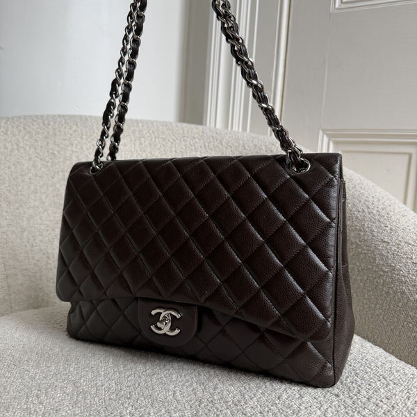 2010 Chanel Classic Jumbo Brown Flap Brown Shoulder Bag