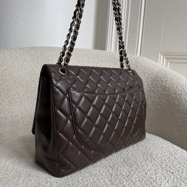 2010 Chanel Classic Jumbo Brown Flap Brown Shoulder Bag