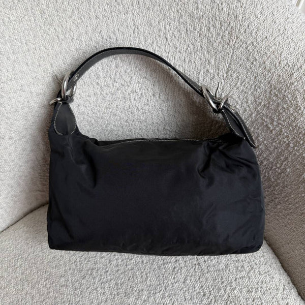 Prada Tessuto Hobo Nylon Black Shoulder Bag