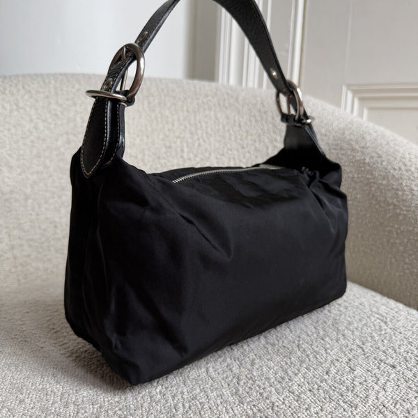 Prada Tessuto Hobo Nylon Black Shoulder Bag