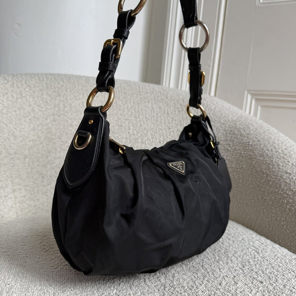 Prada Tessuto Nylon Black Shoulder Bag