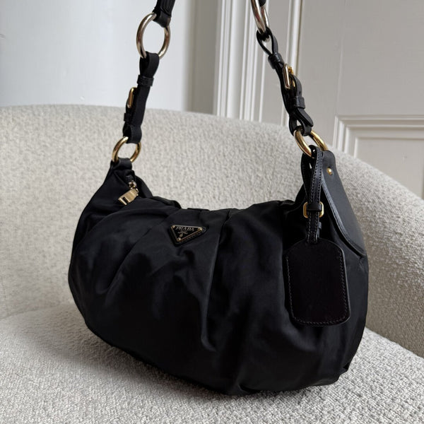 Prada Tessuto Nylon Black Shoulder Bag