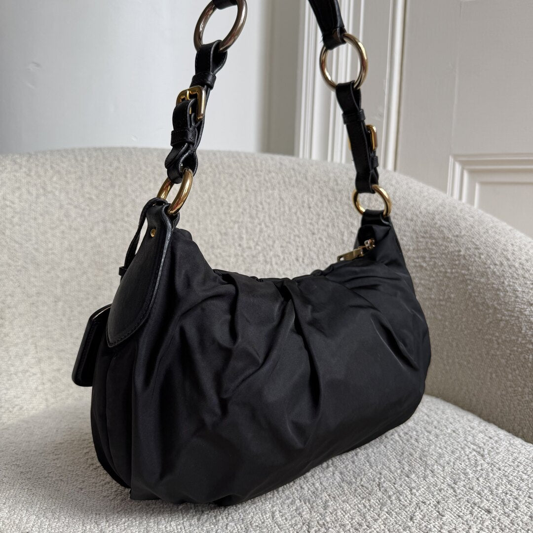 Prada Tessuto Nylon Black Shoulder Bag