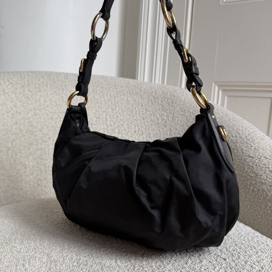 Prada Tessuto Nylon Black Shoulder Bag