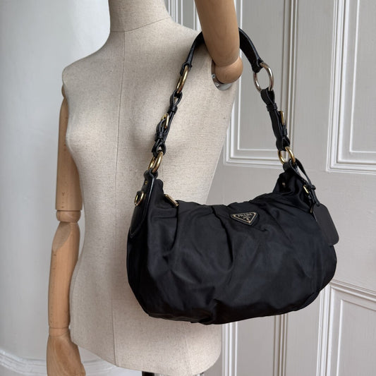 Prada Tessuto Nylon Black Shoulder Bag