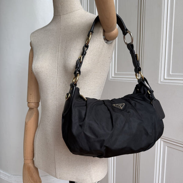 Prada Tessuto Nylon Black Shoulder Bag