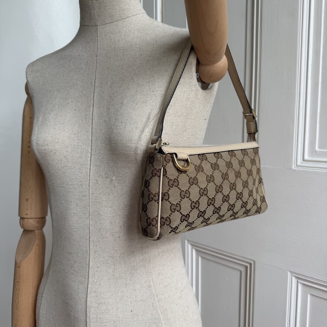 Gucci Mini Abbey D Ring Beige Shoulder Bag