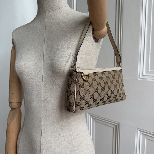 Gucci Mini Abbey D Ring Beige Shoulder Bag