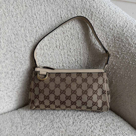 Gucci Mini Abbey D Ring Beige Shoulder Bag