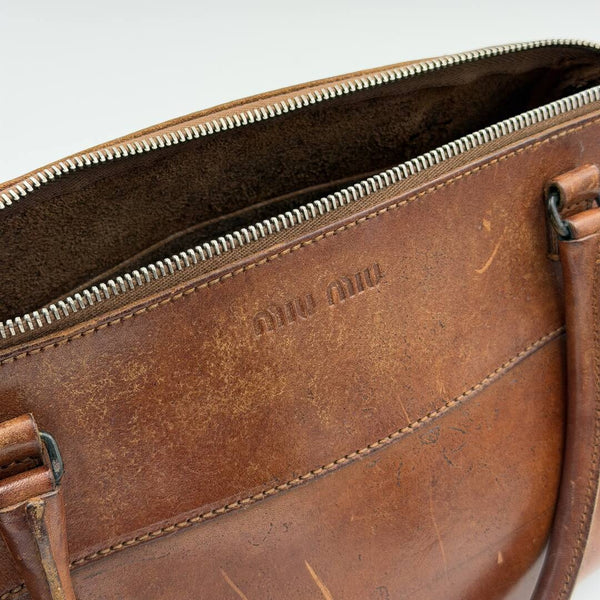Archive Miu Miu Brown Leather Shoulder Bag