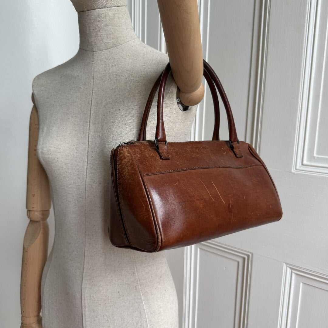 Archive Miu Miu Brown Leather Shoulder Bag