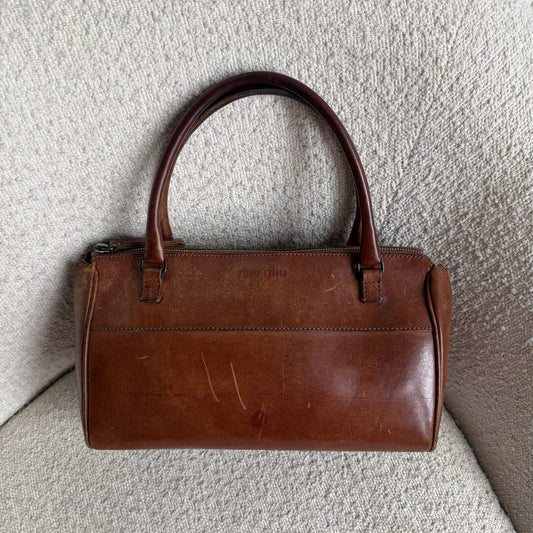 Archive Miu Miu Brown Leather Shoulder Bag