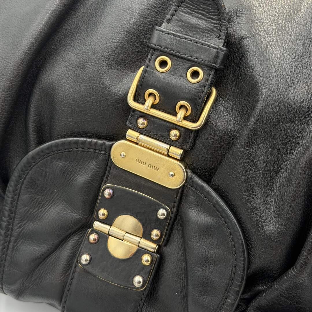 Miu Miu Matelasse Leather Black Shoulder Bag