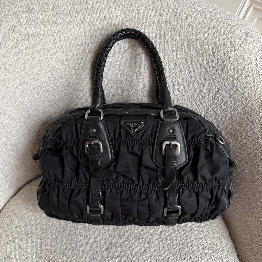 Prada Tessuto Nylon Gaufre Black Handbag