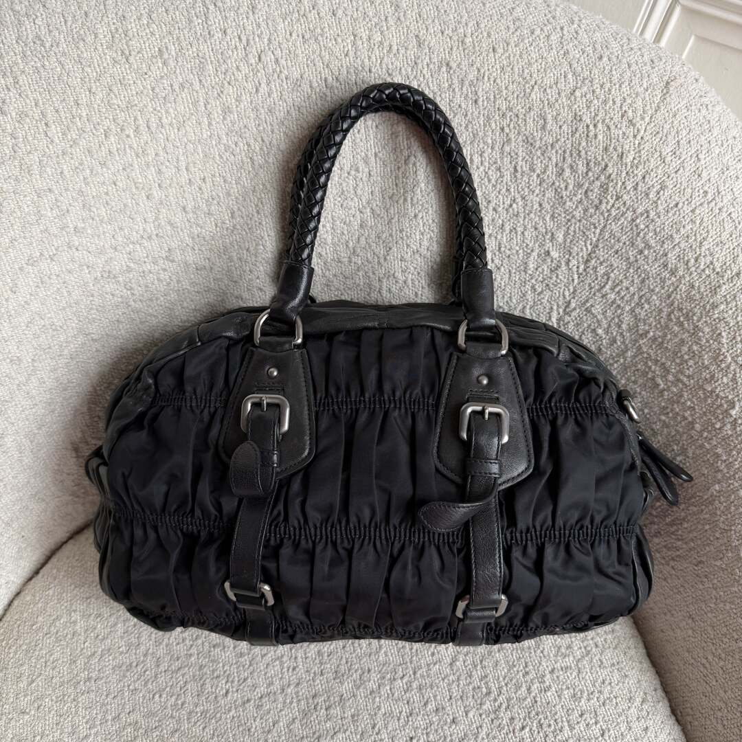 Prada Tessuto Nylon Gaufre Black Handbag