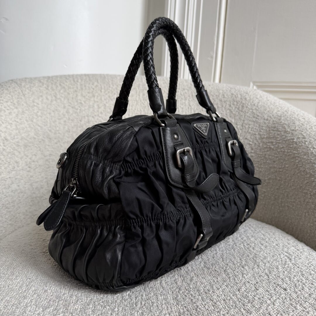 Prada Tessuto Nylon Gaufre Black Handbag
