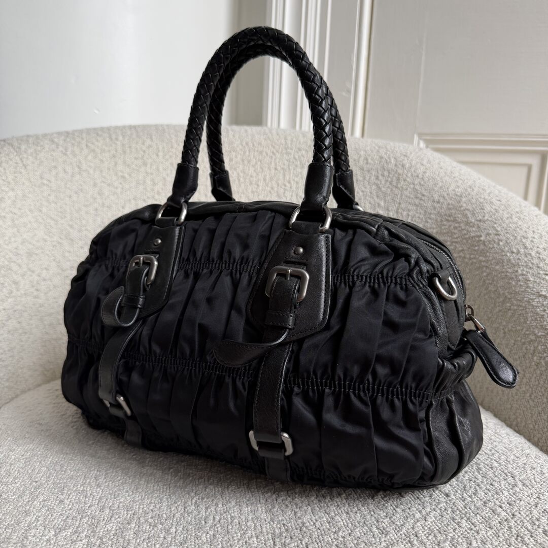 Prada Tessuto Nylon Gaufre Black Handbag