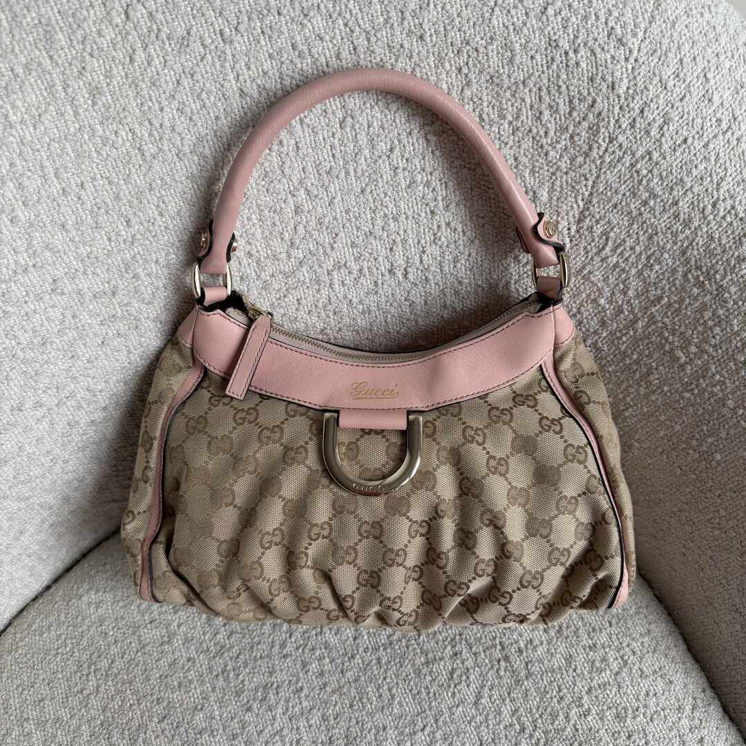 Gucci GG Canvas Abbey Pink Shoulder Bag