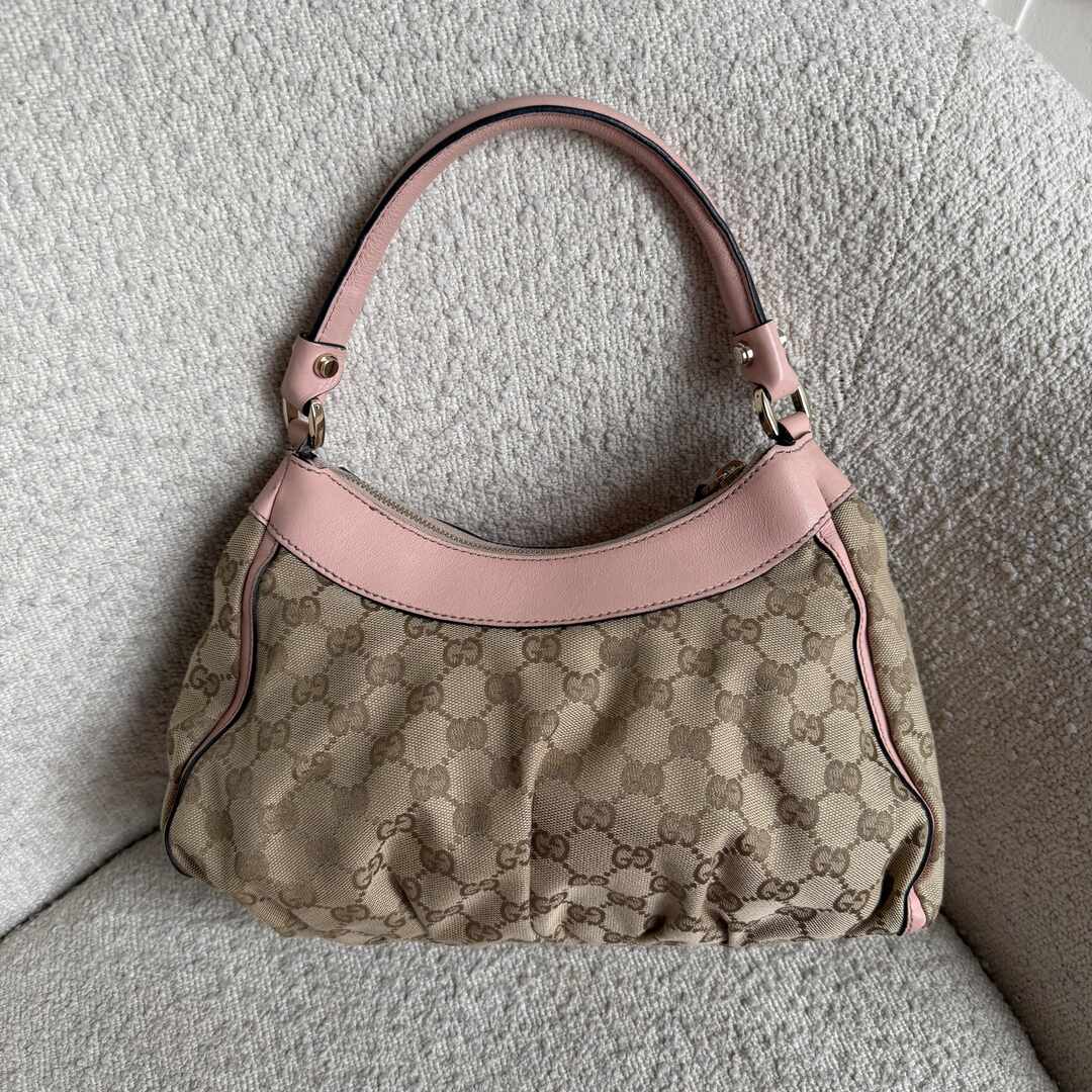 Gucci GG Canvas Abbey Pink Shoulder Bag