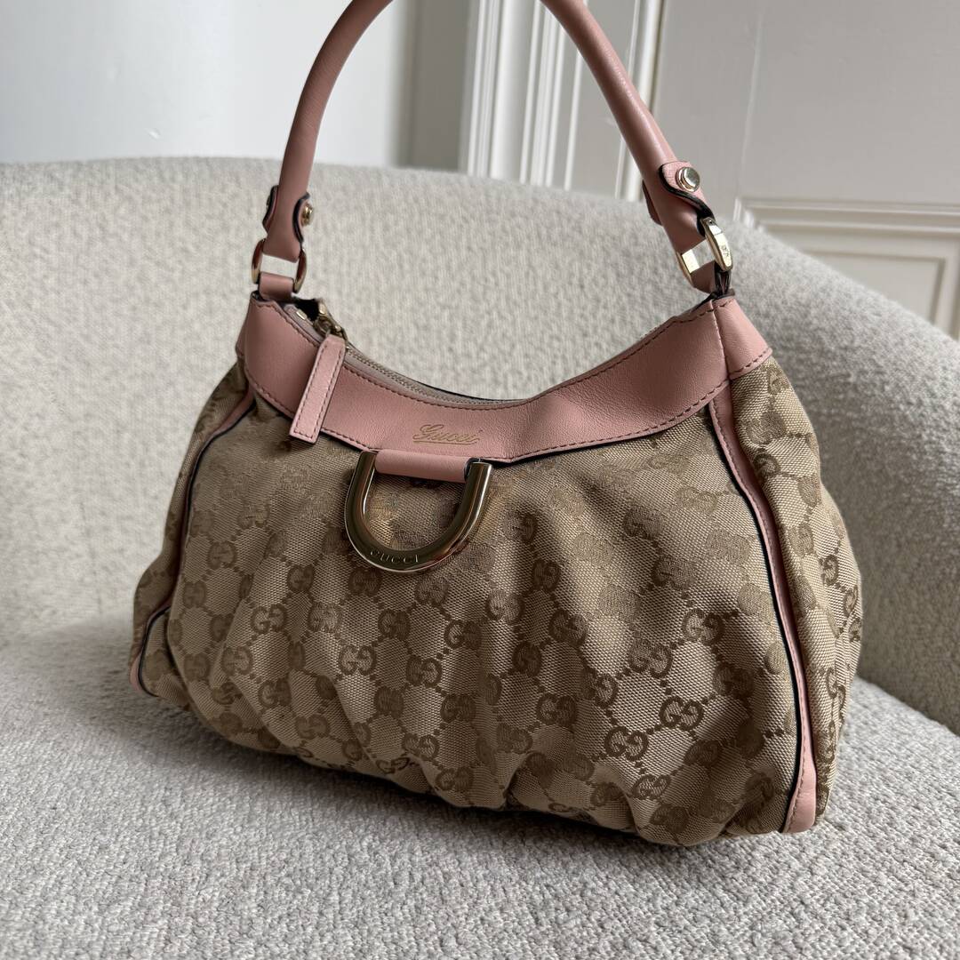 Gucci GG Canvas Abbey Pink Shoulder Bag