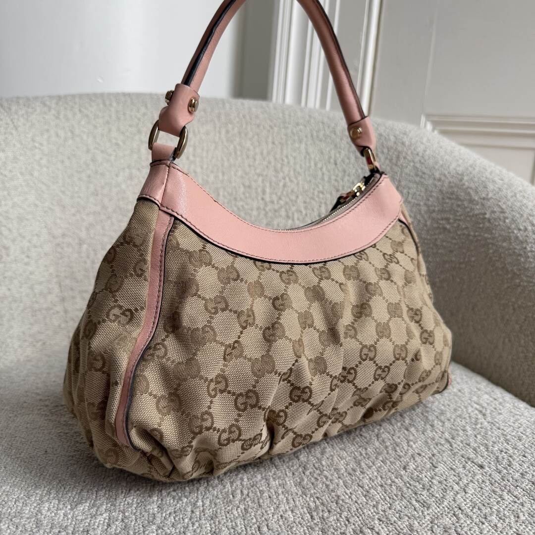 Gucci GG Canvas Abbey Pink Shoulder Bag