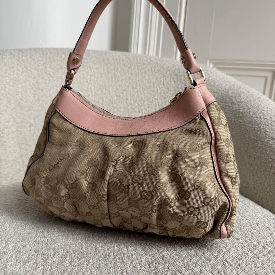Gucci GG Canvas Abbey Pink Shoulder Bag