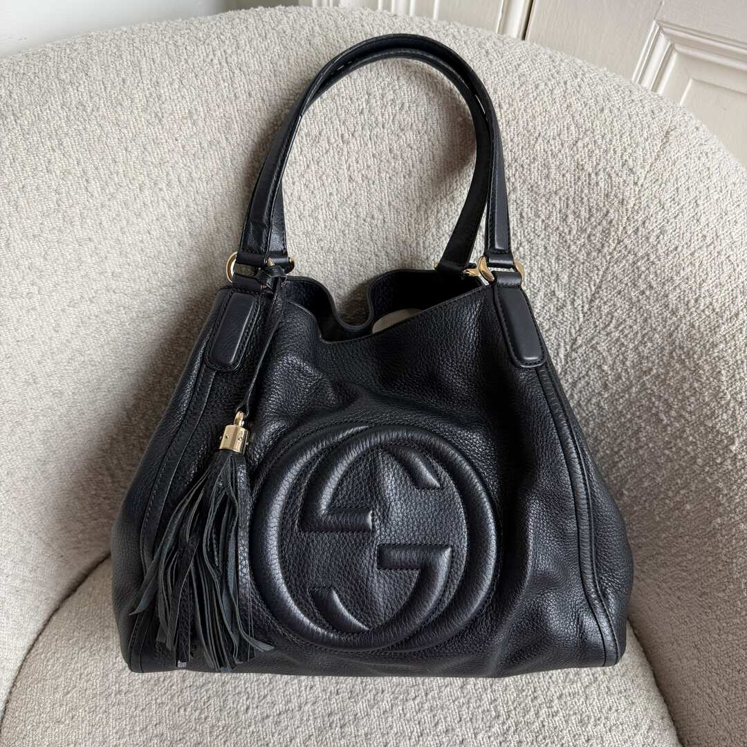 Gucci Soho Leather Black Tote Bag