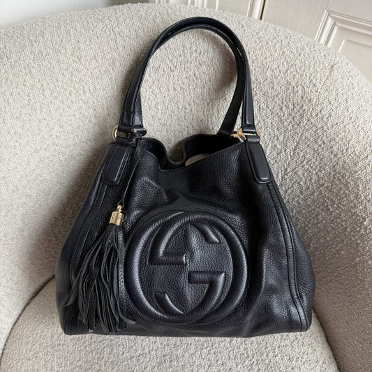 Gucci Soho Leather Black Tote Bag