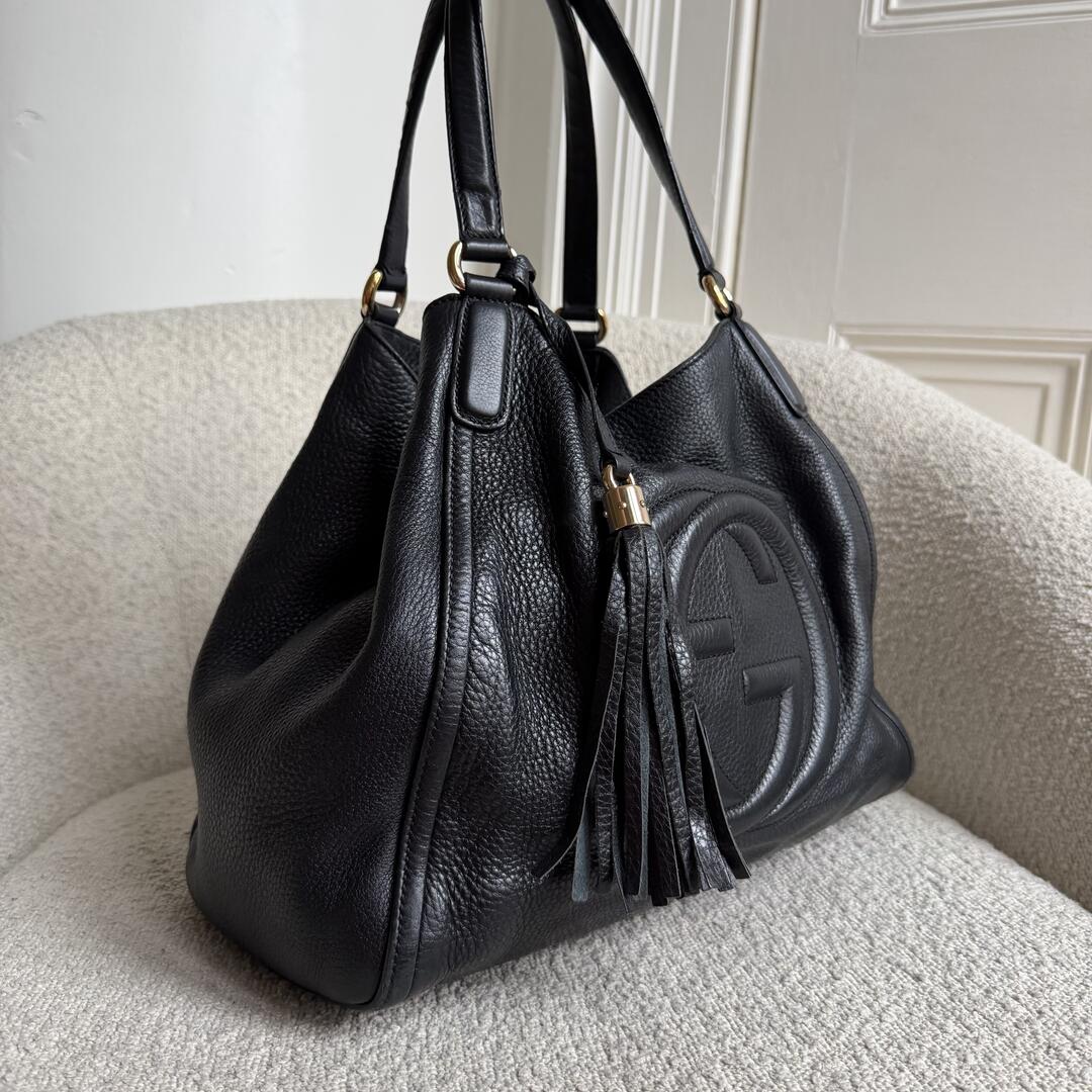Gucci Soho Leather Black Tote Bag