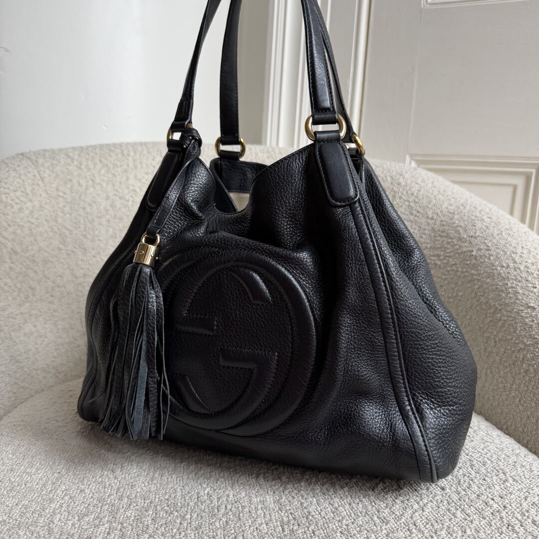 Gucci Soho Leather Black Tote Bag