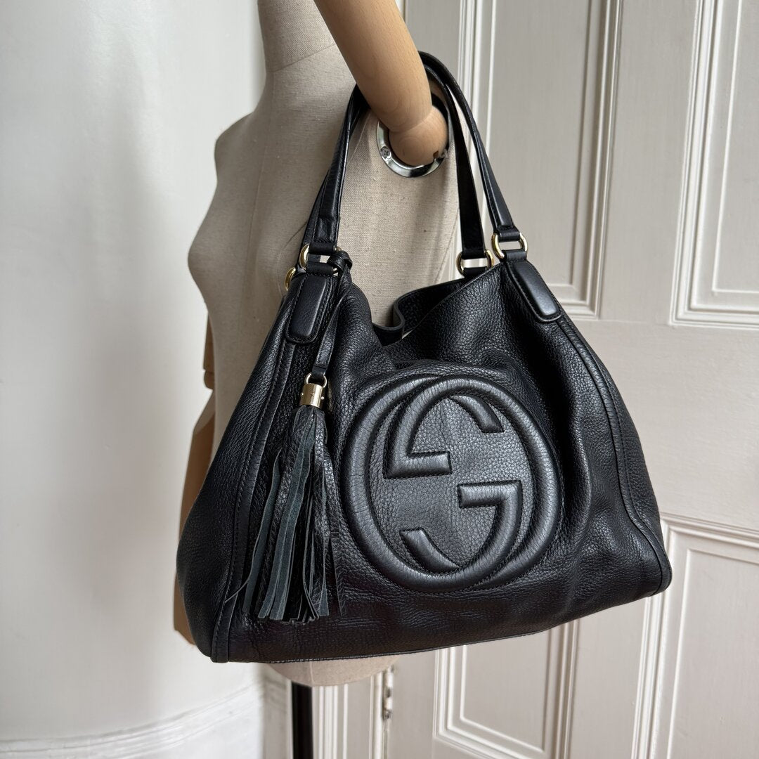 Gucci Soho Leather Black Tote Bag