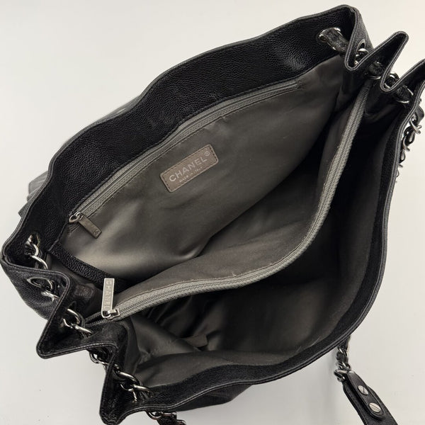 2007 Chanel Caviar Pocket In The City Flap Black Shoulder Bag