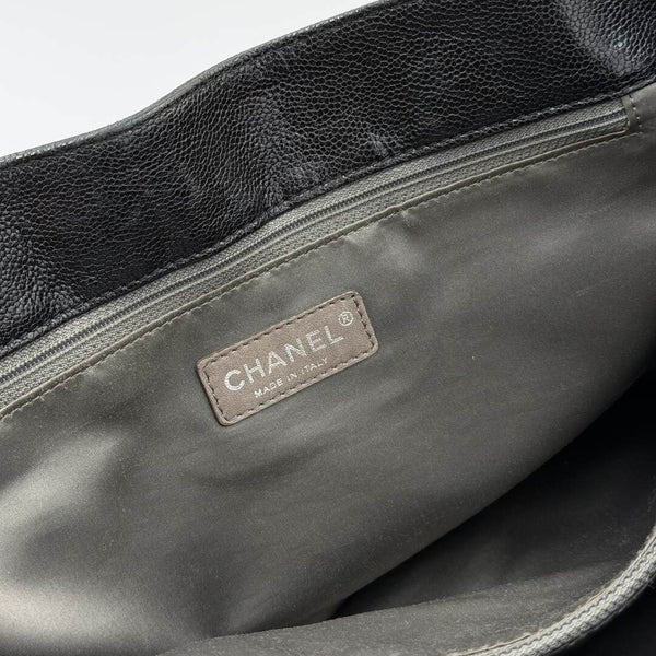 2007 Chanel Caviar Pocket In The City Flap Black Shoulder Bag