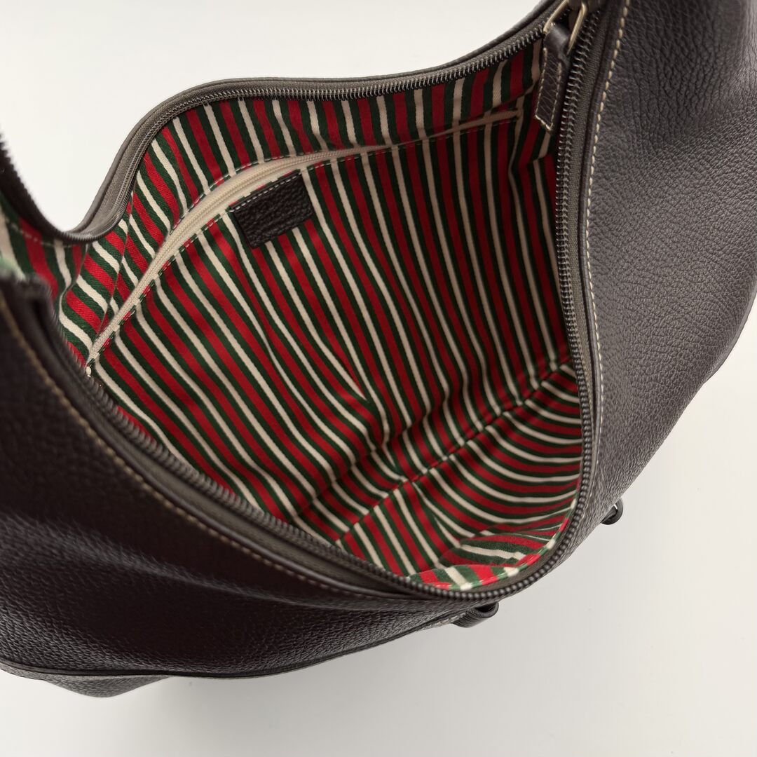 Gucci Hobo Reins Dark Brown Leather Shoulder Bag