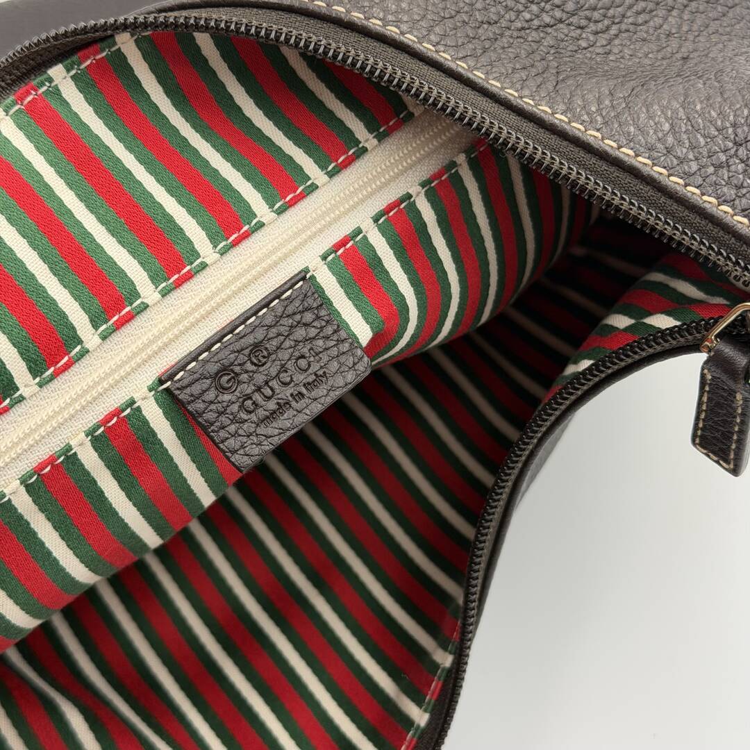 Gucci Hobo Reins Dark Brown Leather Shoulder Bag