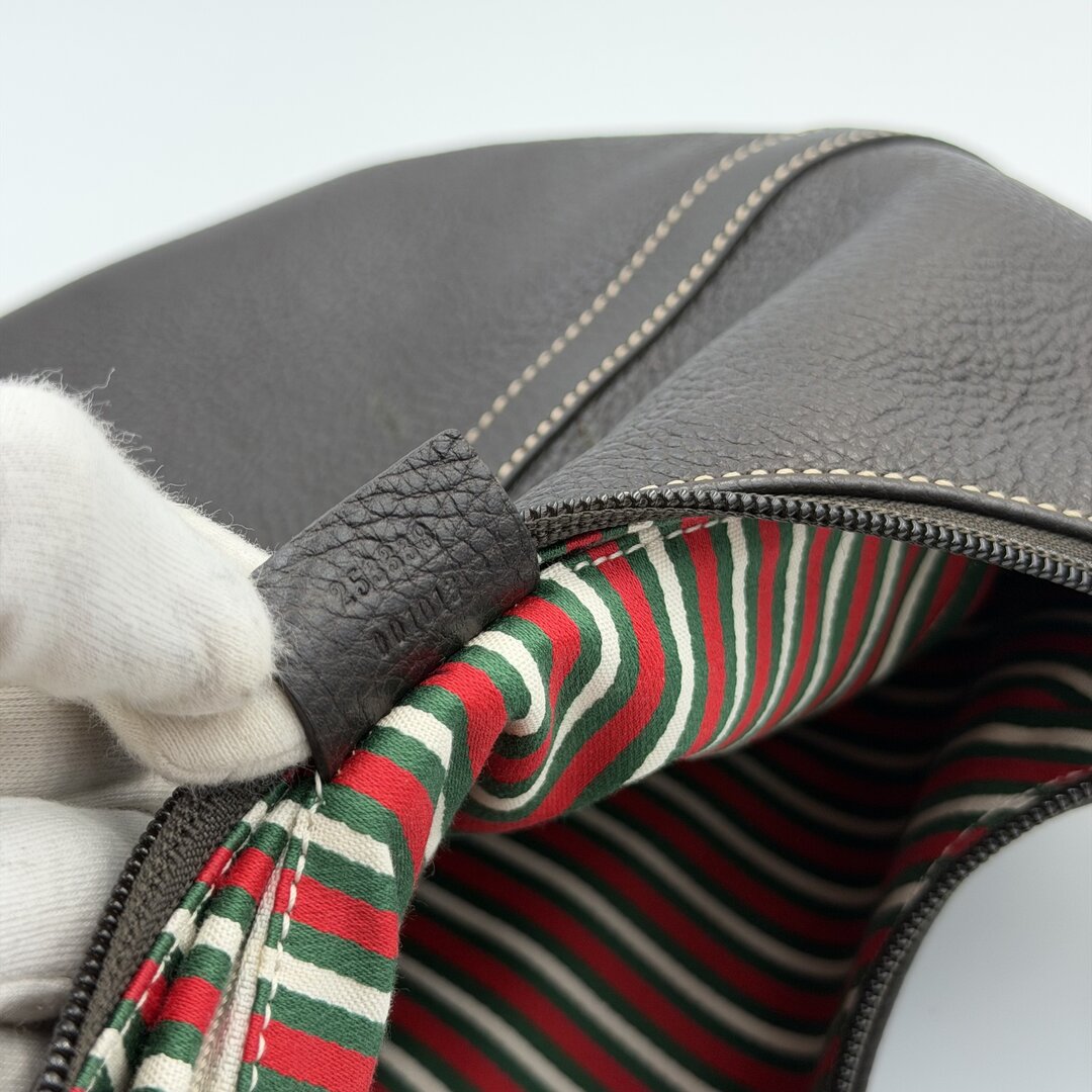 Gucci Hobo Reins Dark Brown Leather Shoulder Bag