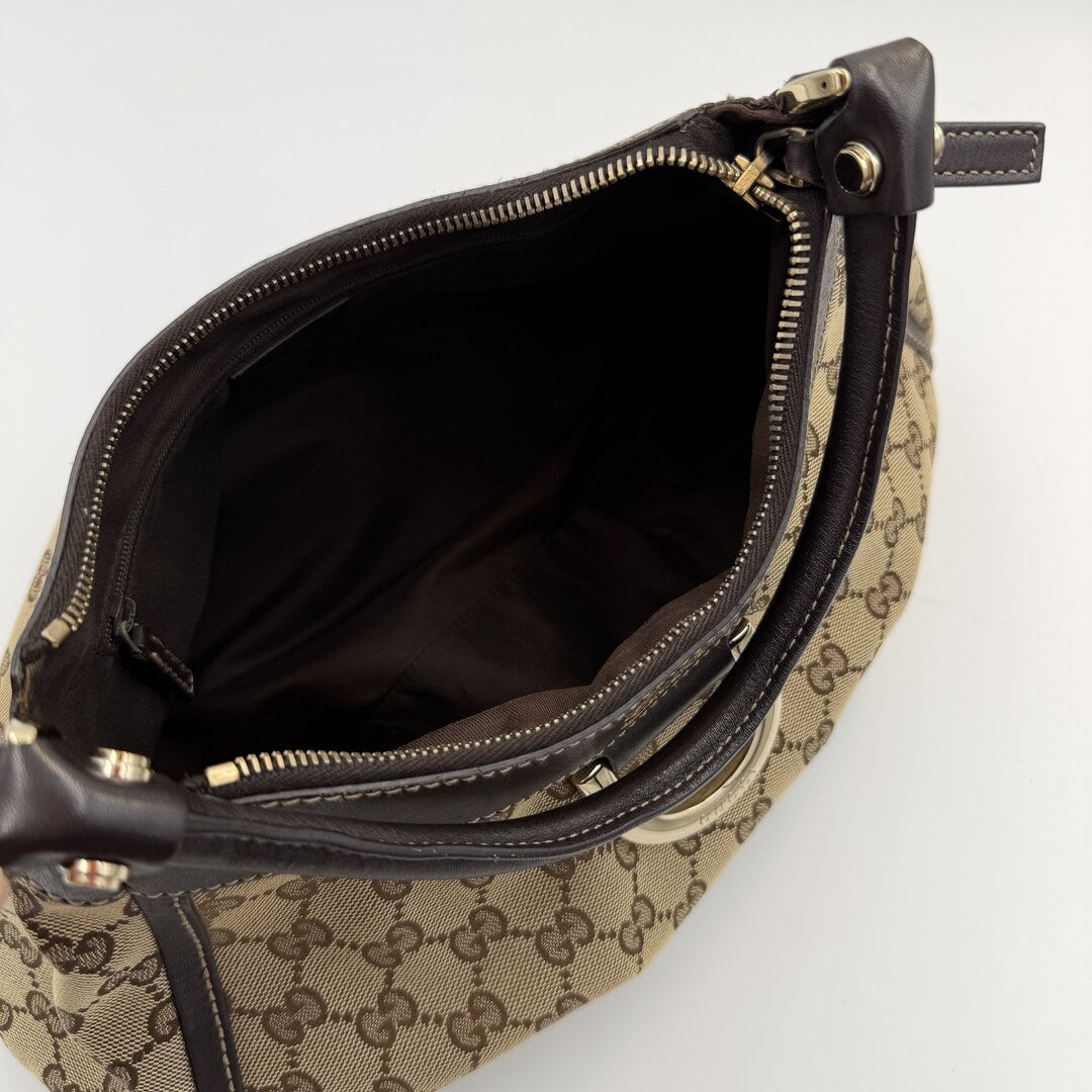 Gucci GG Canvas Abbey Brown Shoulder Bag