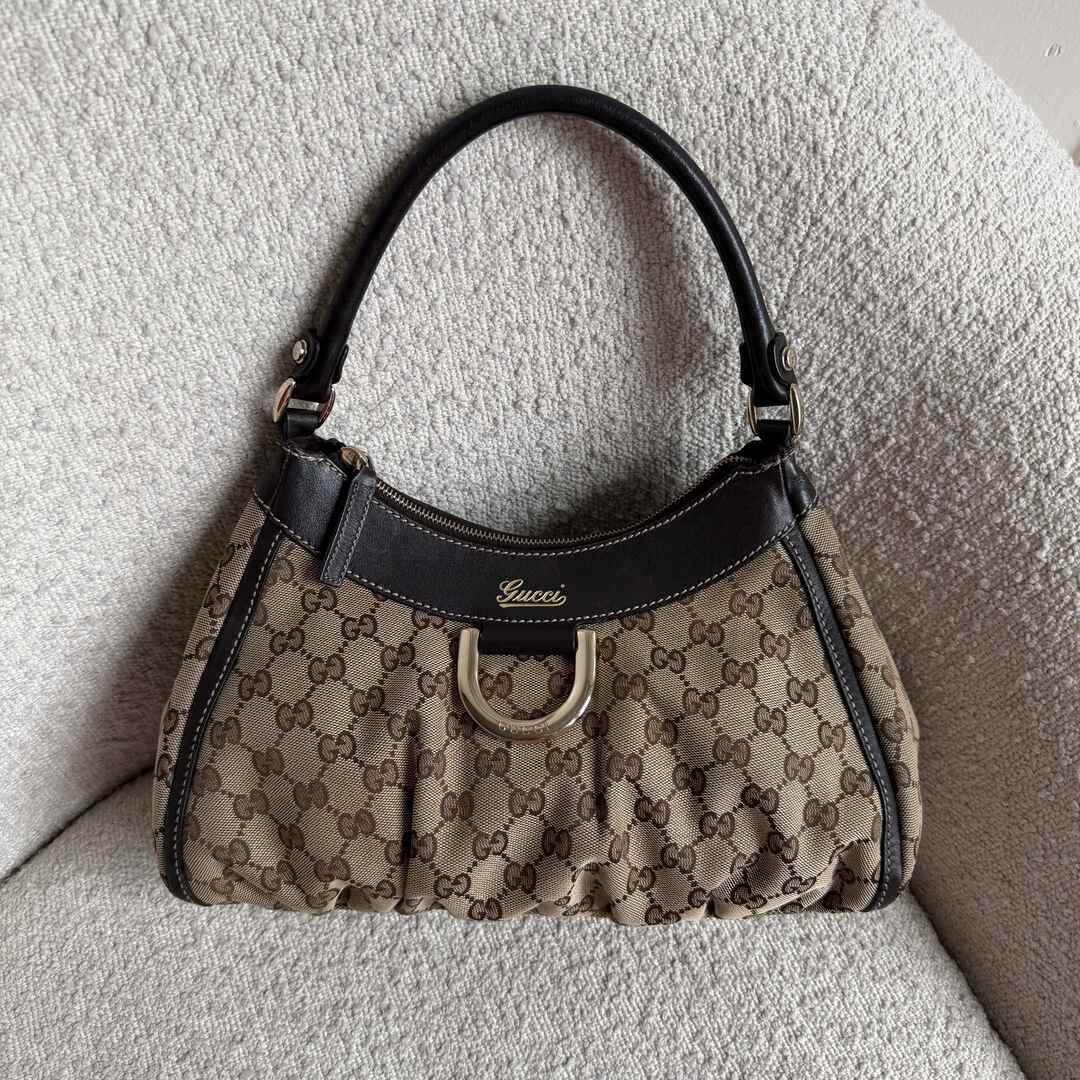 Gucci GG Canvas Abbey Brown Shoulder Bag