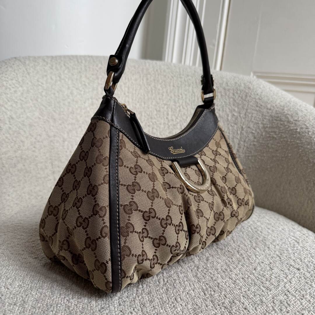 Gucci GG Canvas Abbey Brown Shoulder Bag
