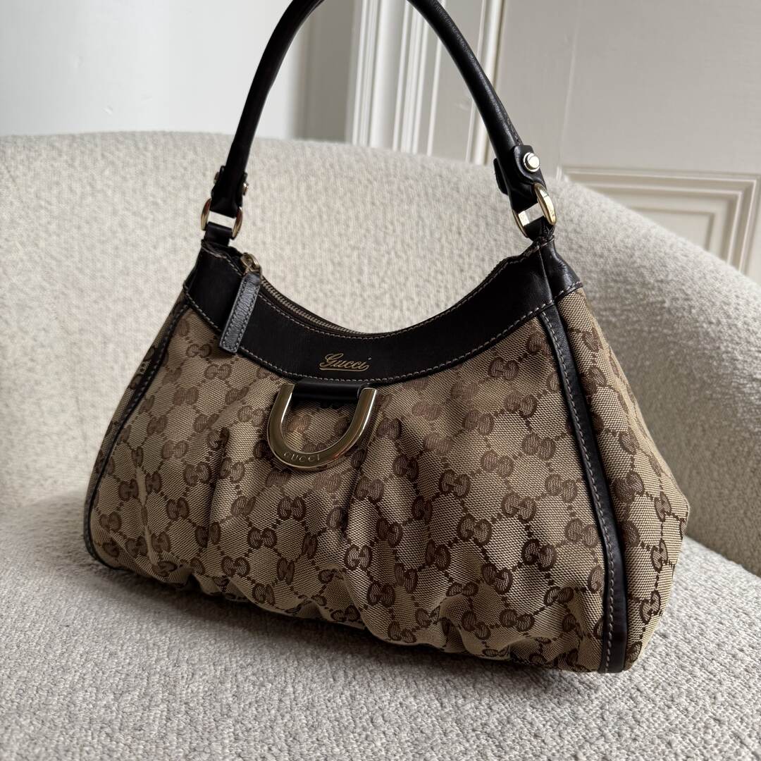 Gucci GG Canvas Abbey Brown Shoulder Bag