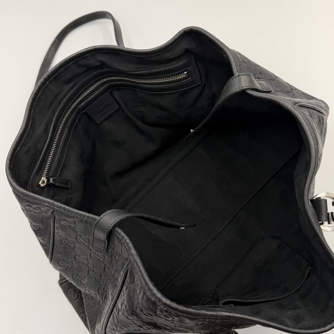 Gucci Guccissima Twins Leather Black Tote Bag