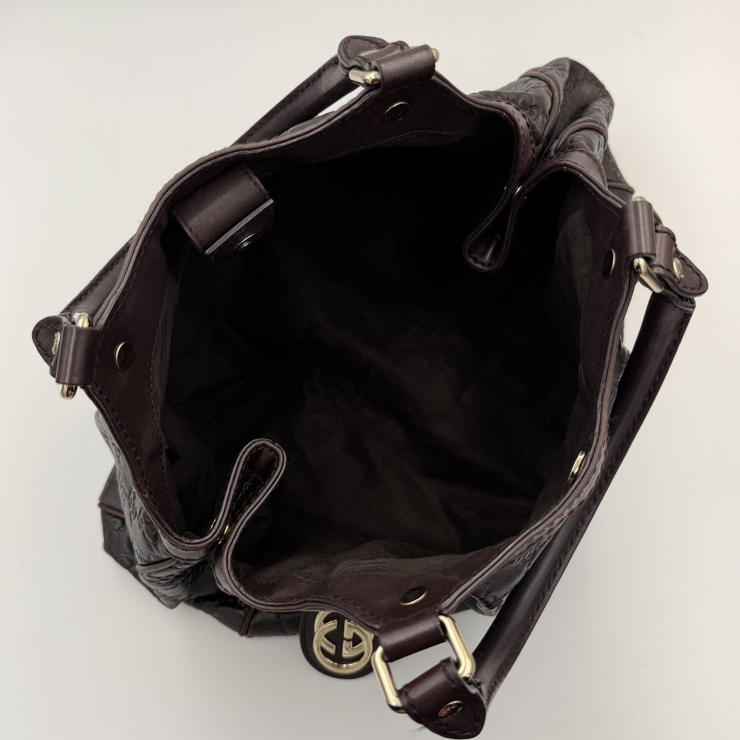 Gucci Guccissima Sukey Leather Brown Tote Bag