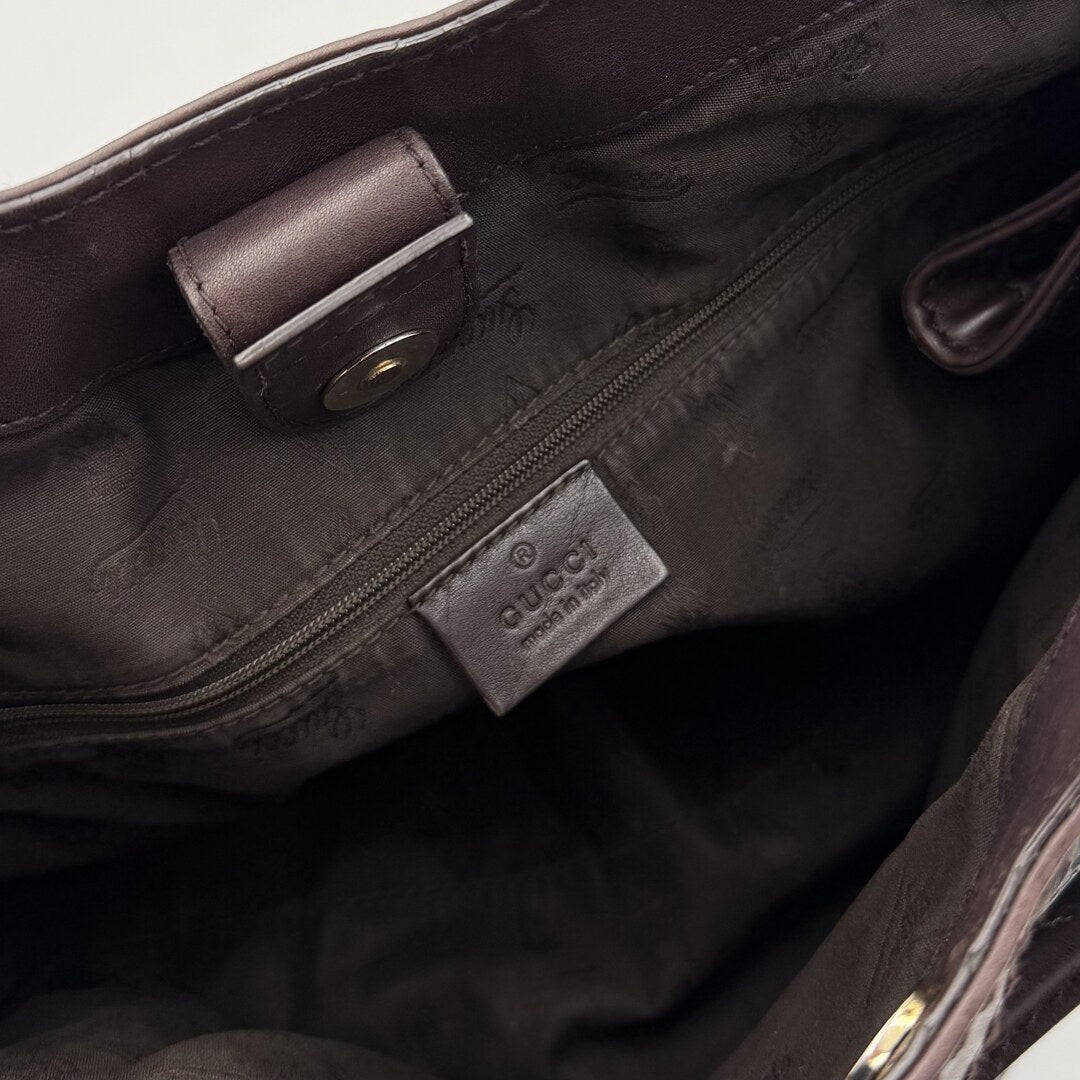 Gucci Guccissima Sukey Leather Brown Tote Bag