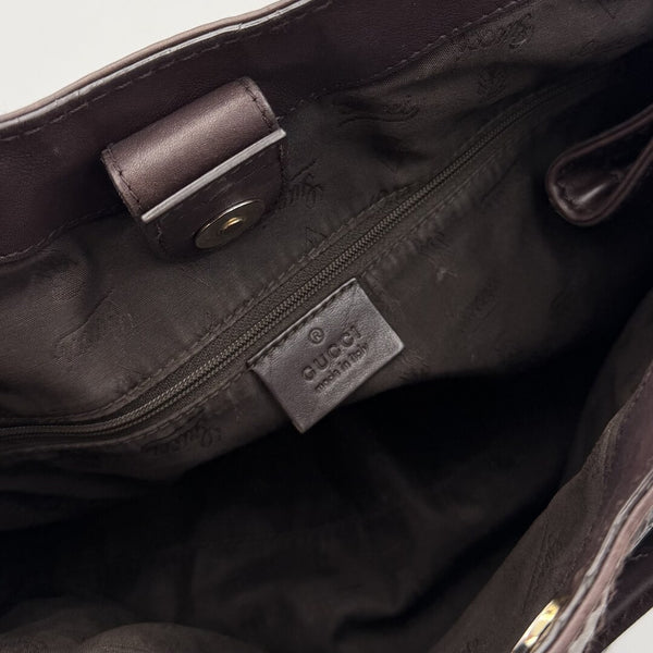 Gucci Guccissima Sukey Leather Brown Tote Bag